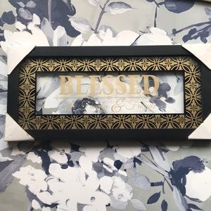 Black Gold & Clear Blessed Wall Plaque